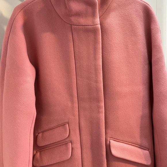 NWT J.Crew Pink Italian Stadium Cloth Nello Gori Wool Cocoon Coat 4T 4 Tall $365 - Picture 7 of 9